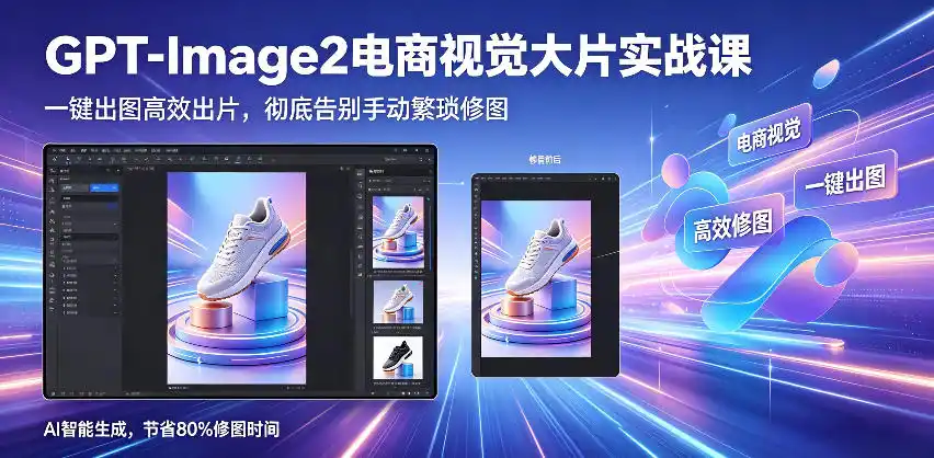 GPT-Image2电商视觉大片实战课,一键出图高效出片,彻底告别手动繁琐修图-汇课新知资源网