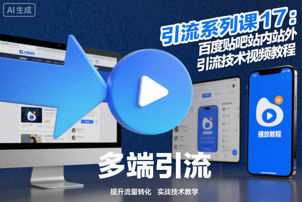 引流系列课17:百度贴吧站内站外引流技术视频教程-汇课新知资源网