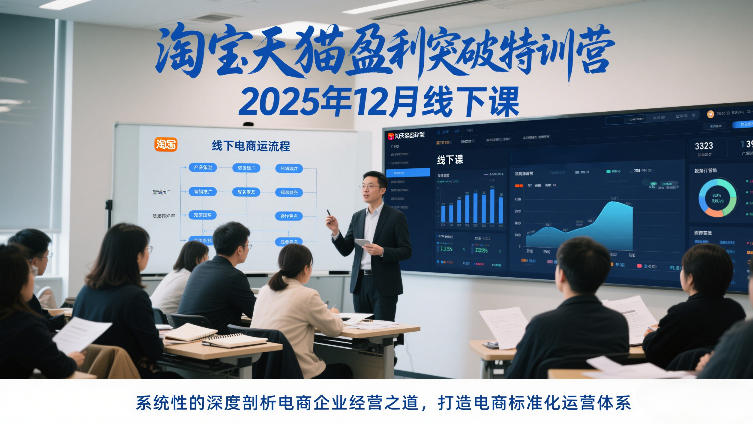 淘宝天猫盈利突破特训营25年12月线下课,系统性的深度剖析电商企业经营之道,打造电商标准化运营体系-汇课新知资源网