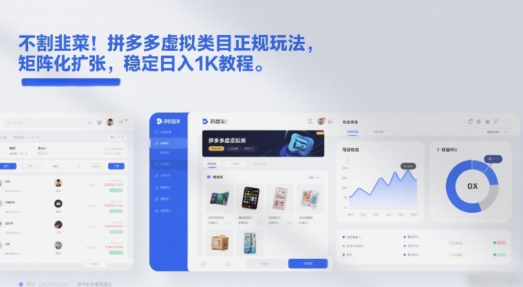 不割韭菜!拼多多虚拟类目正规玩法,矩阵化扩张,稳定日入1K教程【揭秘】-汇课新知资源网