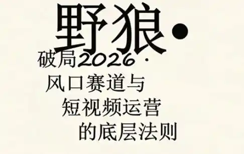野狼团队·多平台实操运营课,覆盖AI口播、服装、好物、漫剪等热门玩法(更新4月29日)-汇课新知资源网