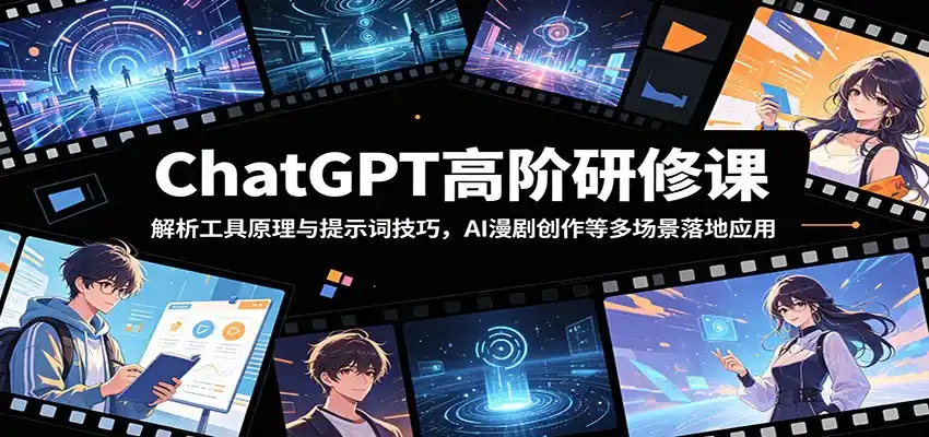ChatGPT高阶研修课:解析工具原理与提示词技巧,AI漫剧创作等多场景落地应用-汇课新知资源网