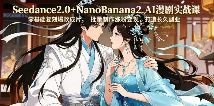 Seedance2.0+NanoBanana2 AI漫剧实战课,零基础复刻爆款成片涨粉变现,打造长久副业收益-汇课新知资源网