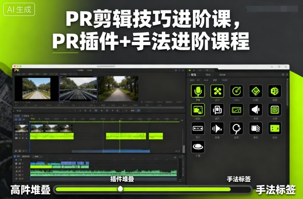 PR剪辑技巧进阶课,PR插件+手法进阶课程-汇课新知资源网