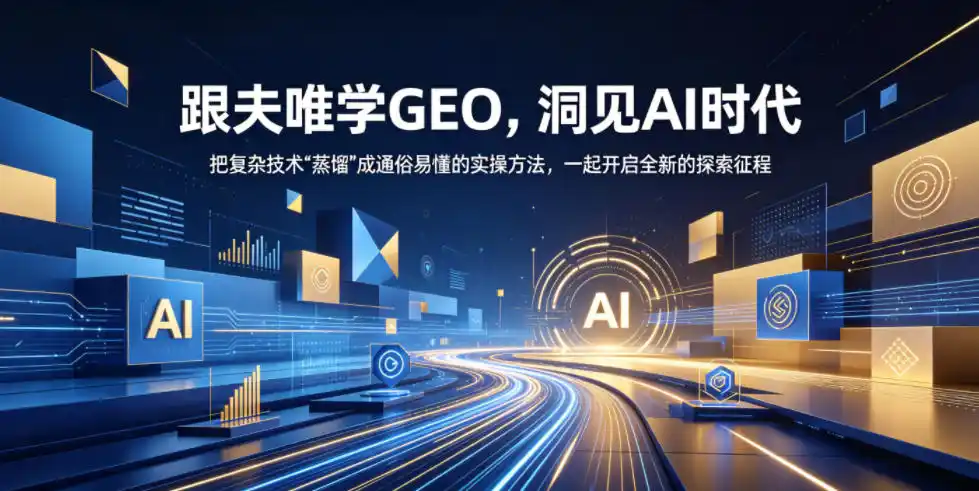 跟夫唯学GEO,洞见AI时代,把复杂技术“蒸馏”成通俗易懂的实操方法,一起开启全新的探索征程-汇课新知资源网