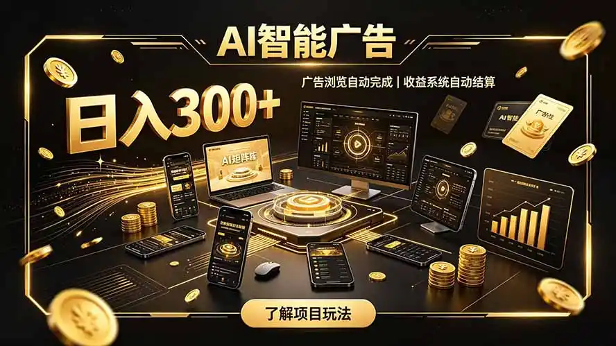 自研 AI 系统｜轻资产起步｜长期稳定收益｜宝妈 上班族轻轻松松日入300+-汇课新知资源网
