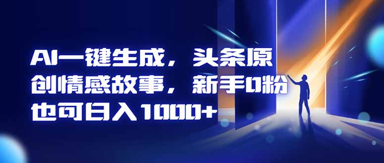AI一键生成,头条原创情感故事,新手0粉也可日入1000+-汇课新知资源网