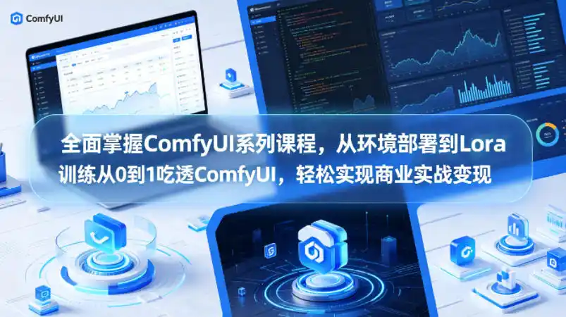 全面掌握ComfyUI系列课程,从环境部署到Lora训练从0到1吃透ComfyUI,轻松实现商业实战变现-汇课新知资源网