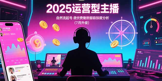 2025运营型主播：自然流起号，微付费投放技巧，罗盘数据深度解析(7月更新-汇课新知资源网