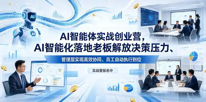 AI智能体实战创业营26年4月23-25号线下课,AI智能化落地老板解放决策压力、管理层实现高效协同、员工自动执行到位-汇课新知资源网
