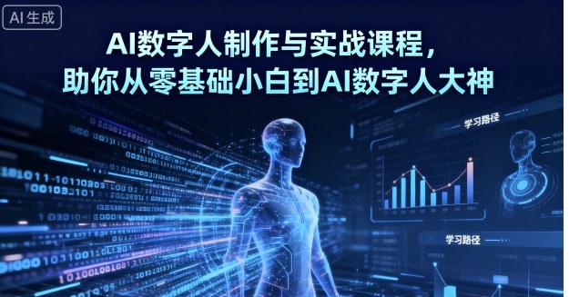 AI数字人制作与实战课程,助你从零基础小白到AI数字人大神-汇课新知资源网