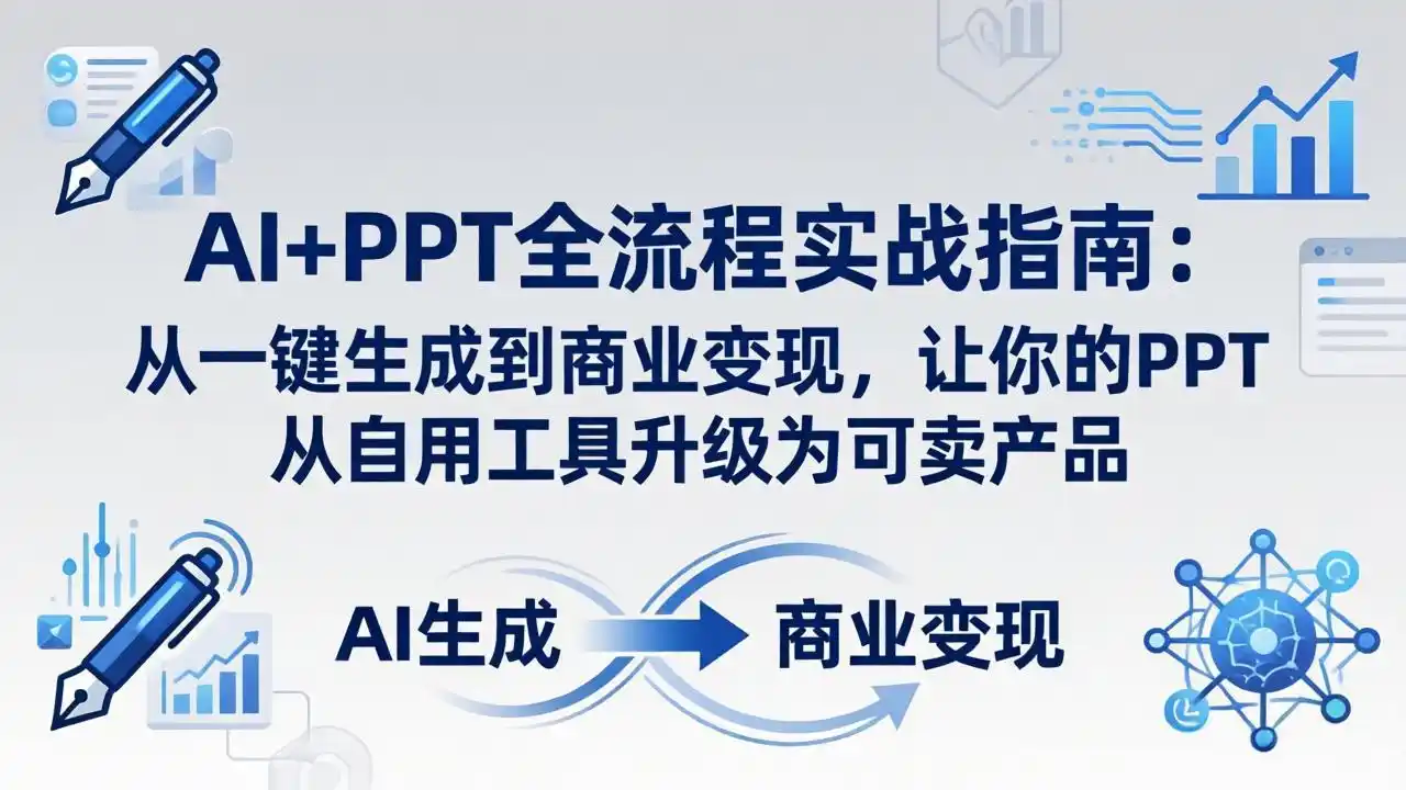 AI+PPT全流程实战指南-更新4月21：从一键生成到商业变现，让你的PPT从自用工具升级为可卖产品-汇课新知资源网