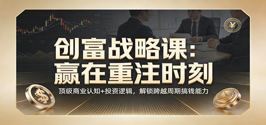 《创富战略课:赢在重注时刻》顶级商业认知+投资逻辑,解锁跨越周期搞钱能力-汇课新知资源网