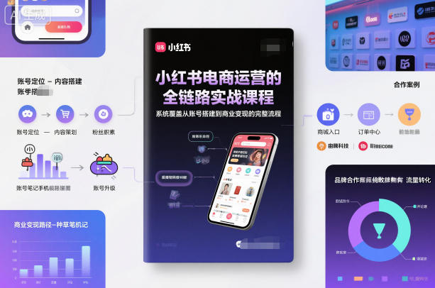 小红书电商运营的全链路实战课程,系统覆盖从账号搭建到商业变现的完整流程-汇课新知资源网