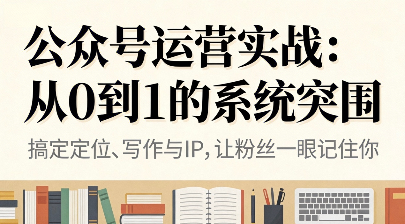 公众号运营实战:从0到1的系统突围-汇课新知资源网