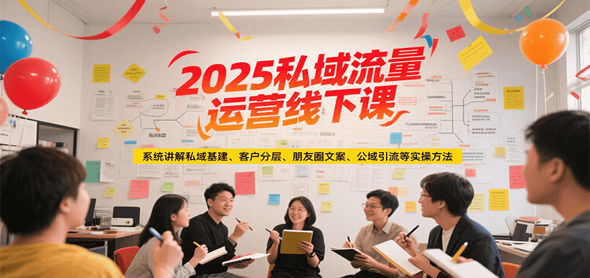 2025私域流量运营线下课,系统讲解私域基建/客户分层/朋友圈文案/公域引流等实操方法-汇课新知资源网