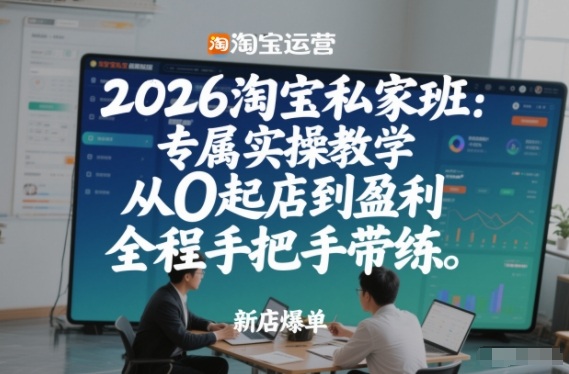 2026淘宝私家班:专属实操教学,从0起店到盈利,全程手把手带练(更新)-汇课新知资源网