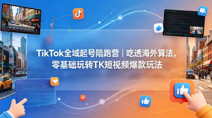 TikTok全域起号陪跑营｜吃透海外算法，零基础玩转TK短视频爆款玩法-汇课新知资源网