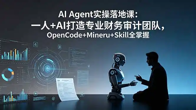 AI Agent实操落地课：一人+AI打造专业财务审计团队，OpenCode+Mineru+Skill全掌握-汇课新知资源网