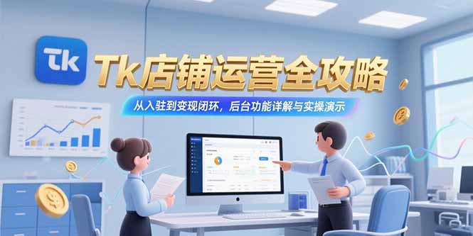 Tk店铺运营全攻略，从入驻到变现闭环，后台功能详解与实操演示-汇课新知资源网