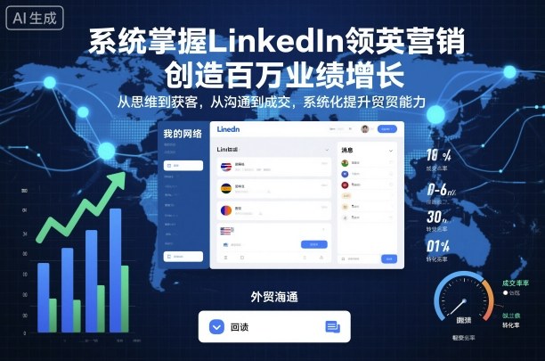 系统掌握LinkedIn领英营销,创造百万业绩增长,从思维到获客,从沟通到成交,系统化提升外贸能力-汇课新知资源网