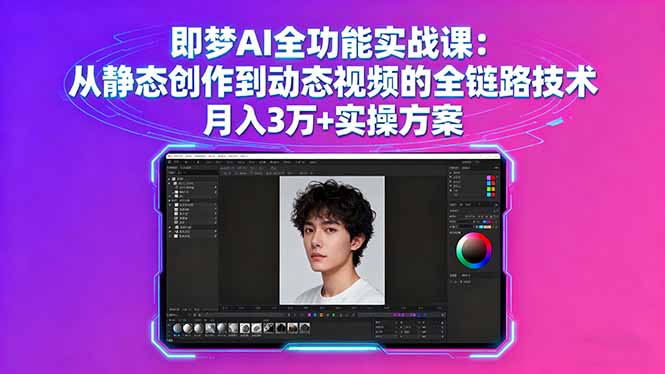 即梦AI全功能实战课：从静态创作到动态视频的全链路技术 月入3万+实操方案-汇课新知资源网