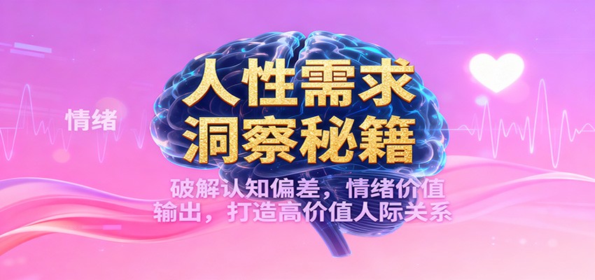 人性需求洞察秘籍,破解认知偏差,情绪价值输出,打造高价值人际关系-汇课新知资源网