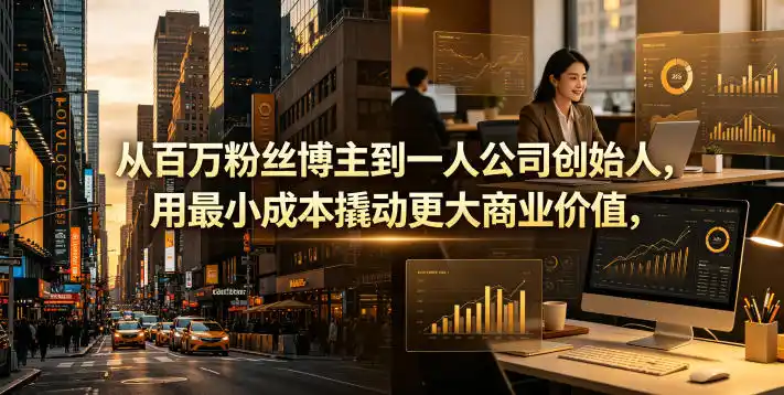 从百万粉丝博主到一人公司创始人,用最小成本撬动更大商业价值-汇课新知资源网