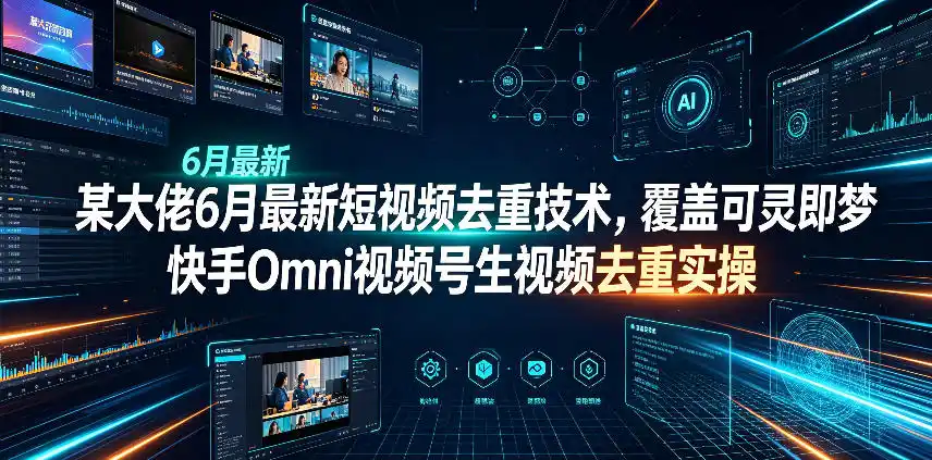 某大佬6月最新短视频去重技术，覆盖可灵即梦快手Omni视频号生视频去重实操-汇课新知资源网