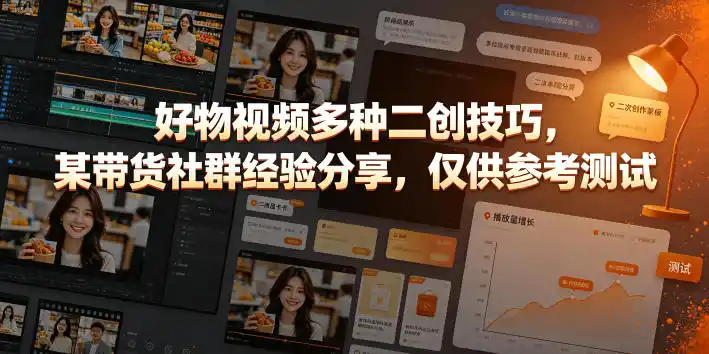 好物视频多种二创技巧,某带货社群经验分享,仅供参考测试-汇课新知资源网