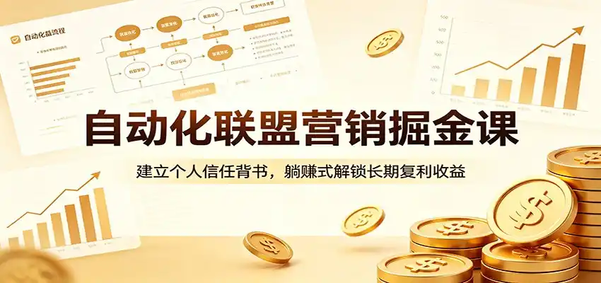 自动化联盟营销掘金课:建立个人信任背书,躺赚式解锁长期复利收益-汇课新知资源网