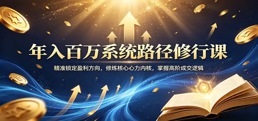 年入百万系统路径修行课：精准锁定盈利方向，修炼核心心力内核，掌握高阶成交逻辑-汇课新知资源网