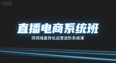 直播电商系统班，同领域差异化运营进阶系统课-汇课新知资源网