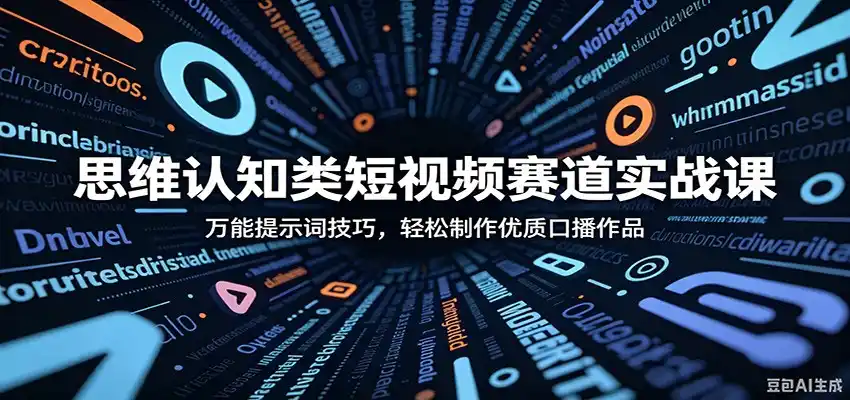 思维认知类短视频赛道实战课:万能提示词技巧,轻松制作优质口播作品-汇课新知资源网