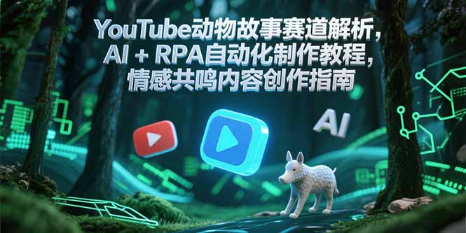 YouTube动物故事赛道解析，AI+RPA自动化制作教程，情感共鸣内容创作指南-汇课新知资源网