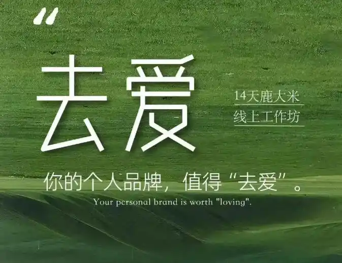 去爱14天鹿大米线上工作坊，你的个人品牌，值得“去爱”-汇课新知资源网