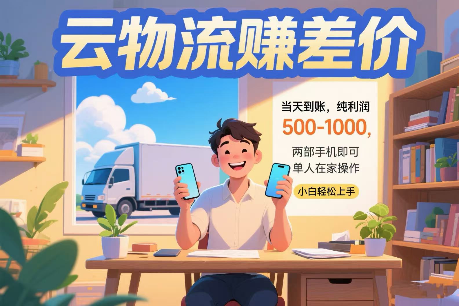 云物流赚差价 当天到账纯利润500-1000 两部手机即可 可单人在家操作 小…-汇课新知资源网