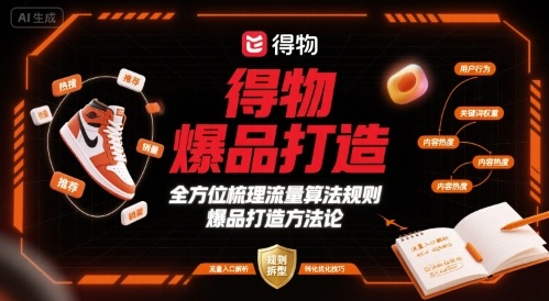 得物爆品打造，全方位梳理得物流量算法规则爆品打造规则-汇课新知资源网