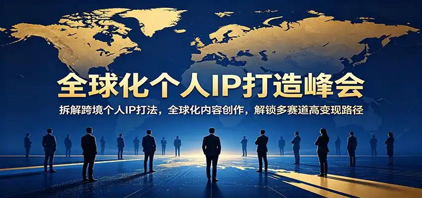 全球化个人IP打造峰会:拆解跨境个人IP打法,全球化内容创作,解锁多赛道高变现路径-汇课新知资源网