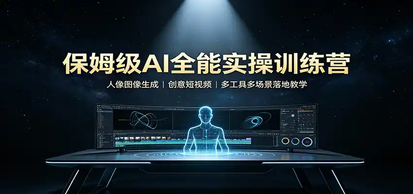 保姆级AI全能实操训练营:人像图像生成,创意短视频,多工具多场景落地教学-汇课新知资源网