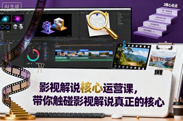 影视解说核心运营课，带你触碰影视解说真正的核心-汇课新知资源网