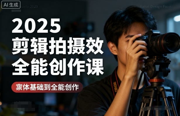 2025剪辑拍摄特效全能创作课,零基础到全能创作-汇课新知资源网