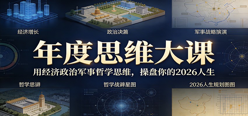 年度思维大课,用经济政治军事哲学思维,操盘你的2026人生-汇课新知资源网