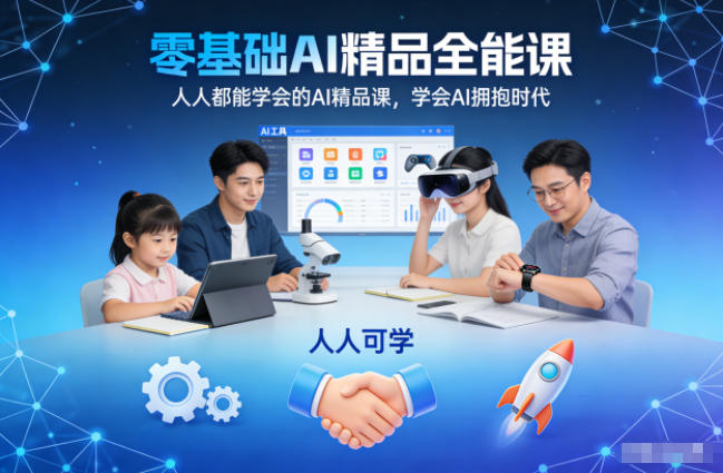 零基础AI精品全能课，人人都能学会的AI精品课，学会AI拥抱时代-汇课新知资源网