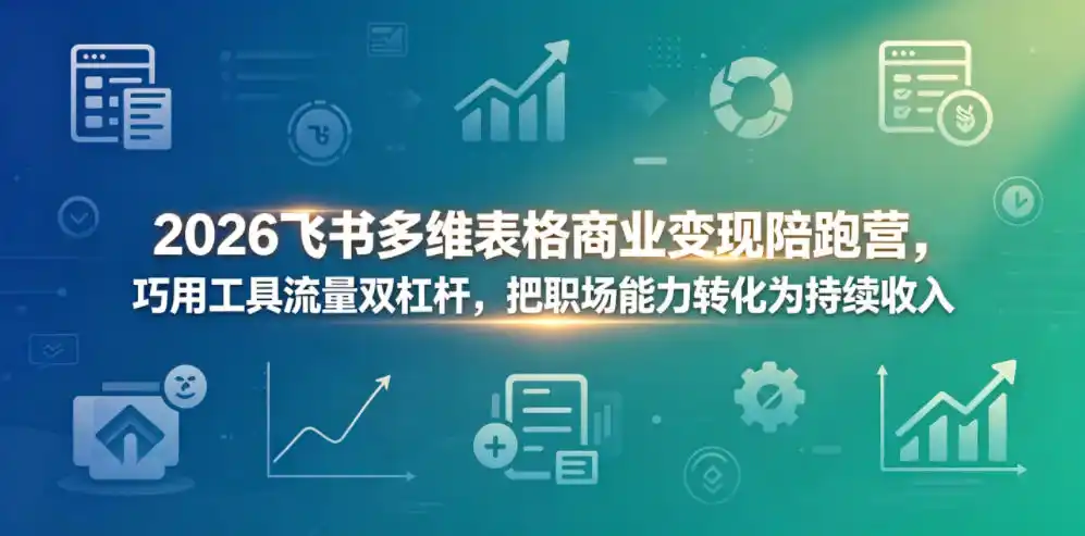 2026飞书多维表格商业变现陪跑营，巧用工具流量双杠杆，把职场能力转化为持续收入-汇课新知资源网