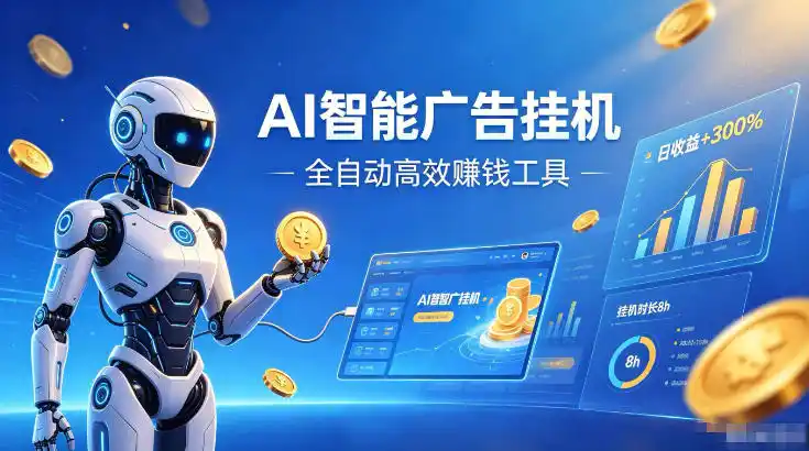 AI智能广告挂G,在家自动賺收益,全程无需人工操作、不用直播、不用拉人【揭秘】-汇课新知资源网