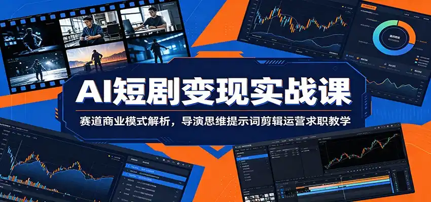 AI短剧变现实战课：赛道商业模式解析，导演思维提示词剪辑运营求职教学-汇课新知资源网