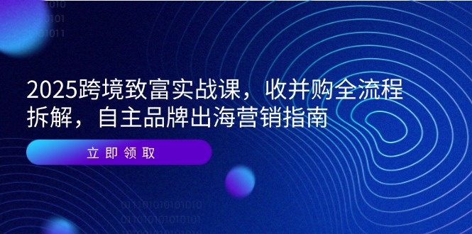 2025跨境致富实战课，收并购全流程拆解，自主品牌出海营销指南-汇课新知资源网