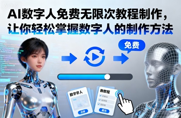 AI数字人免费无限次教程制作,让你轻松掌握数字人的制作方法-汇课新知资源网