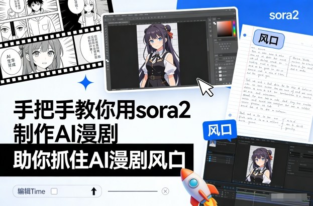 手把手教你用sora2制作AI漫剧,助你抓住AI漫剧风口-汇课新知资源网
